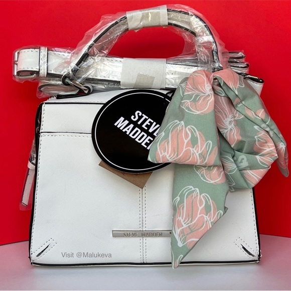 Steve Madden Handbags - Steve Madden Breese Crossbody Bag Color White, Faux Leather,Scarf, New with Tags
